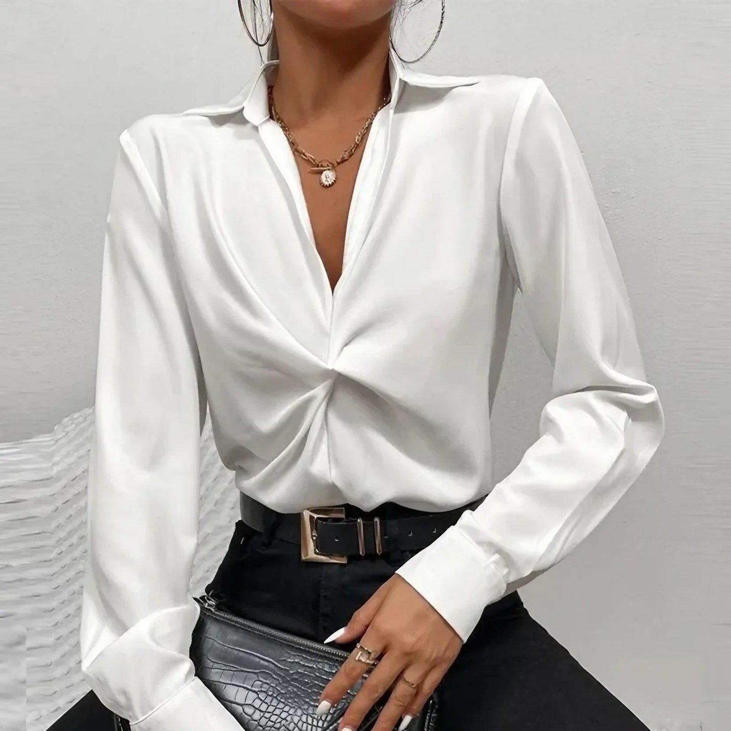 Jade Elegante Blouse - Trendora