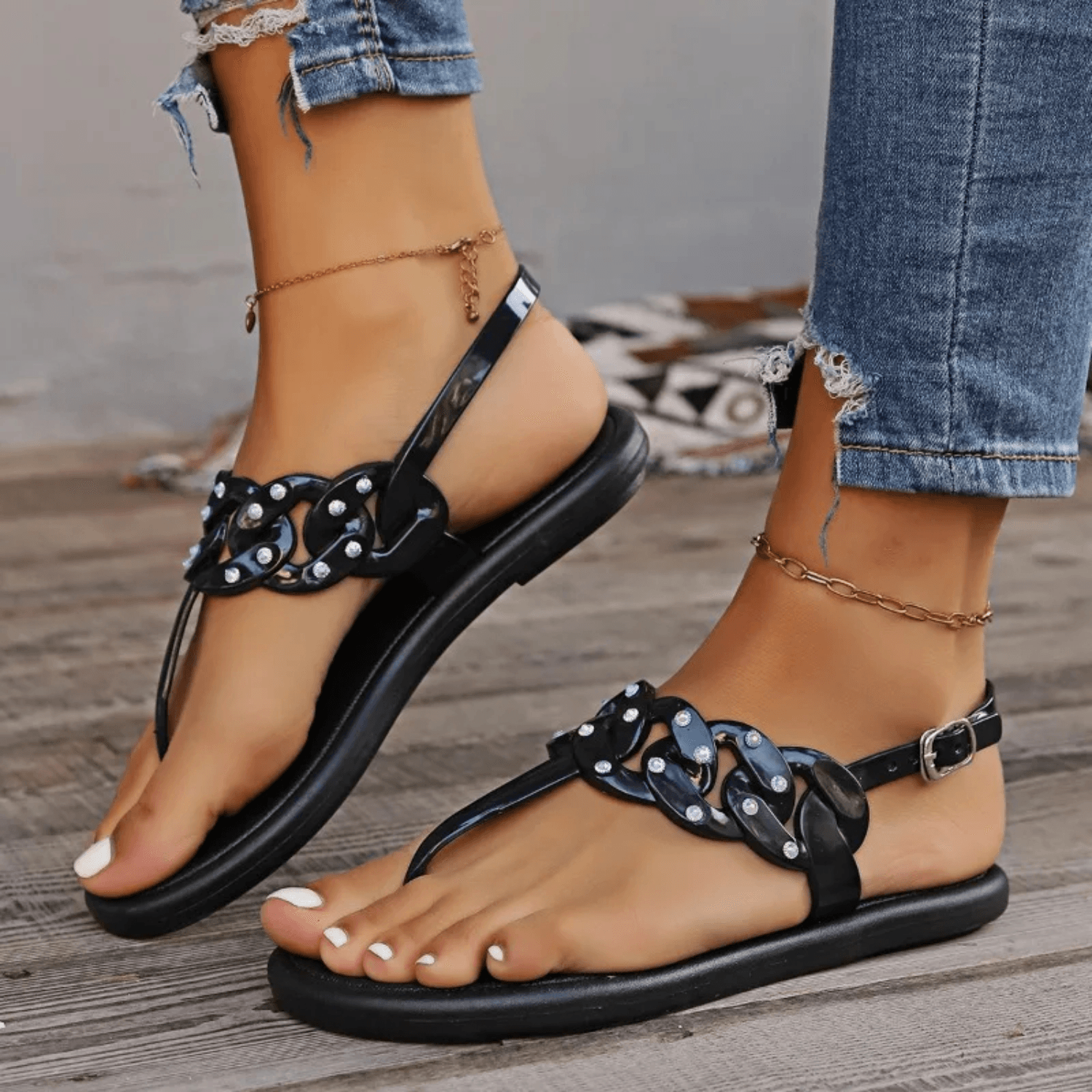 Lieke Luchtige Polka Dot Sandalen - Trendora