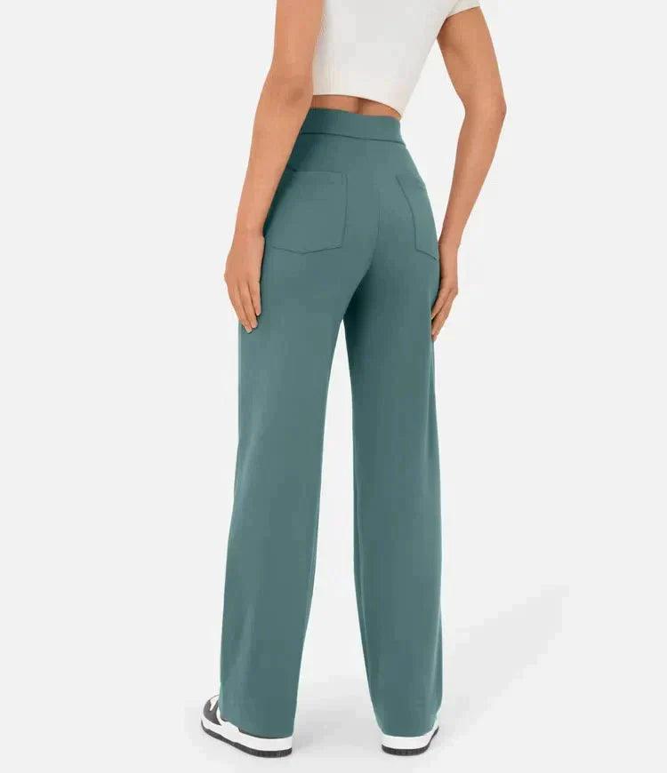 Meggan High-Waisted Elastische Broek - Trendora