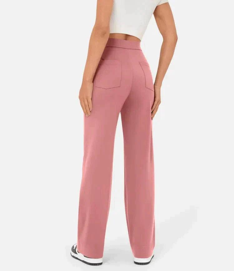 Meggan High-Waisted Elastische Broek - Trendora