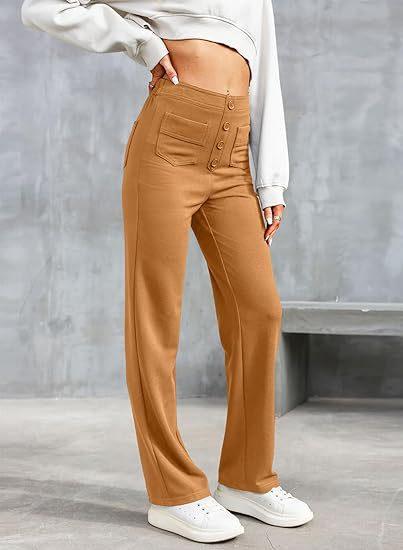 Meggan High-Waisted Elastische Broek - Trendora