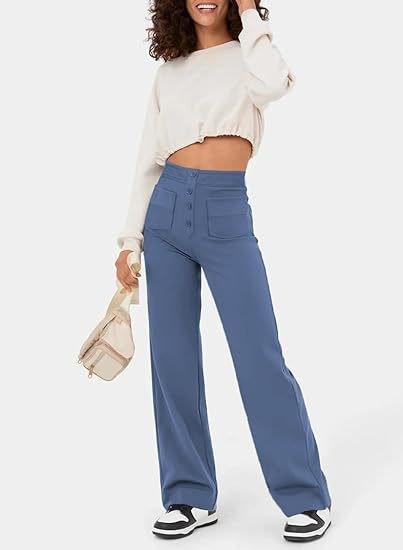 Meggan High-Waisted Elastische Broek - Trendora